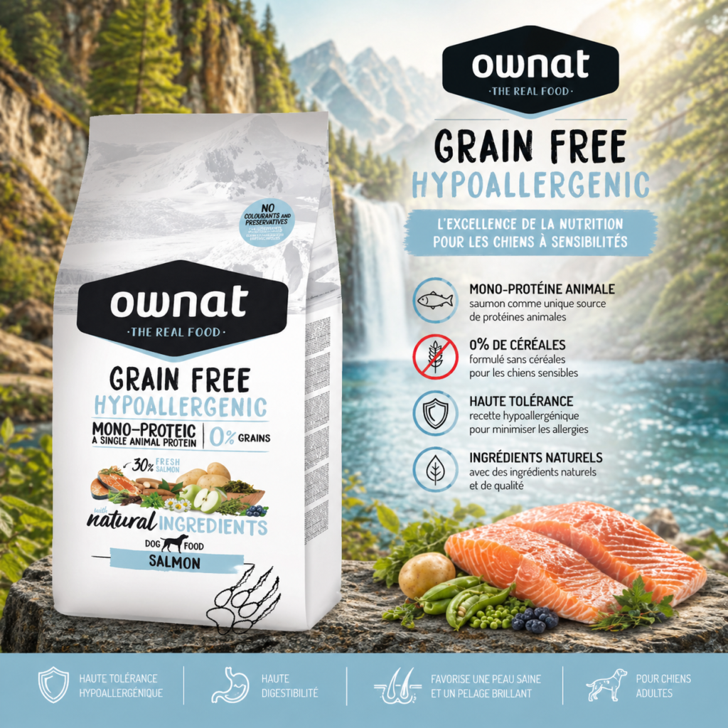 croquettes chien sans céréales hypoallergénique Claix