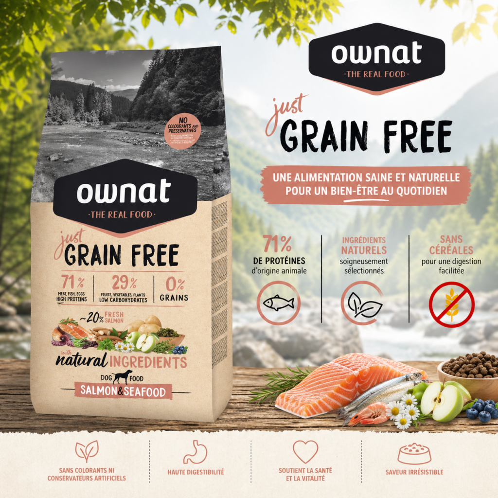 ownat just sans céréales saumon pour chien Poisat