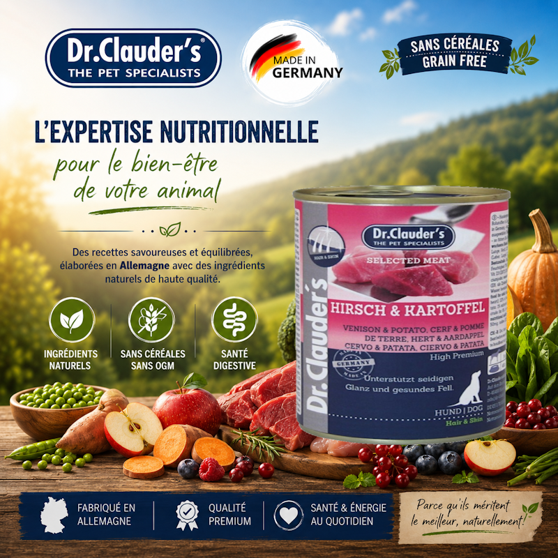 alimentation humide Dr Clauder's pour chien Grenoble