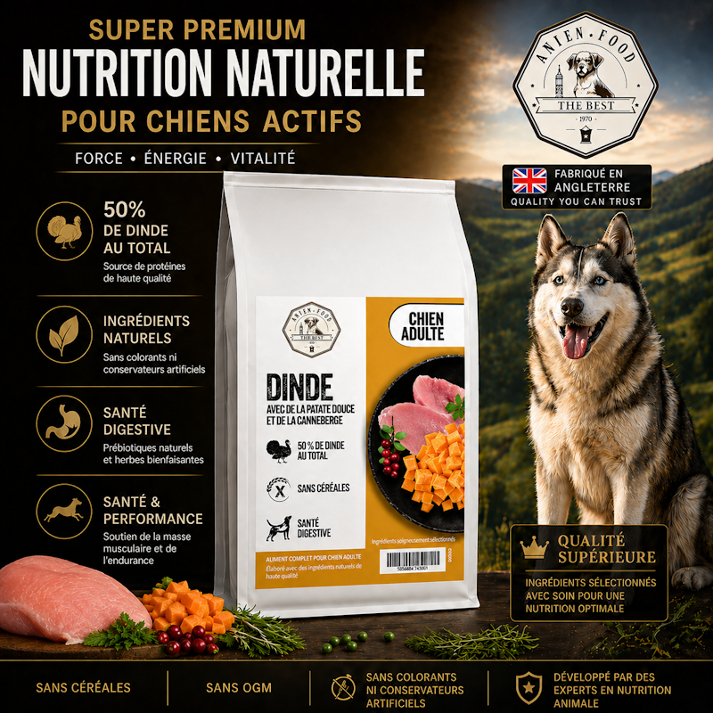croquettes chien sans céréales haut de gamme Vif