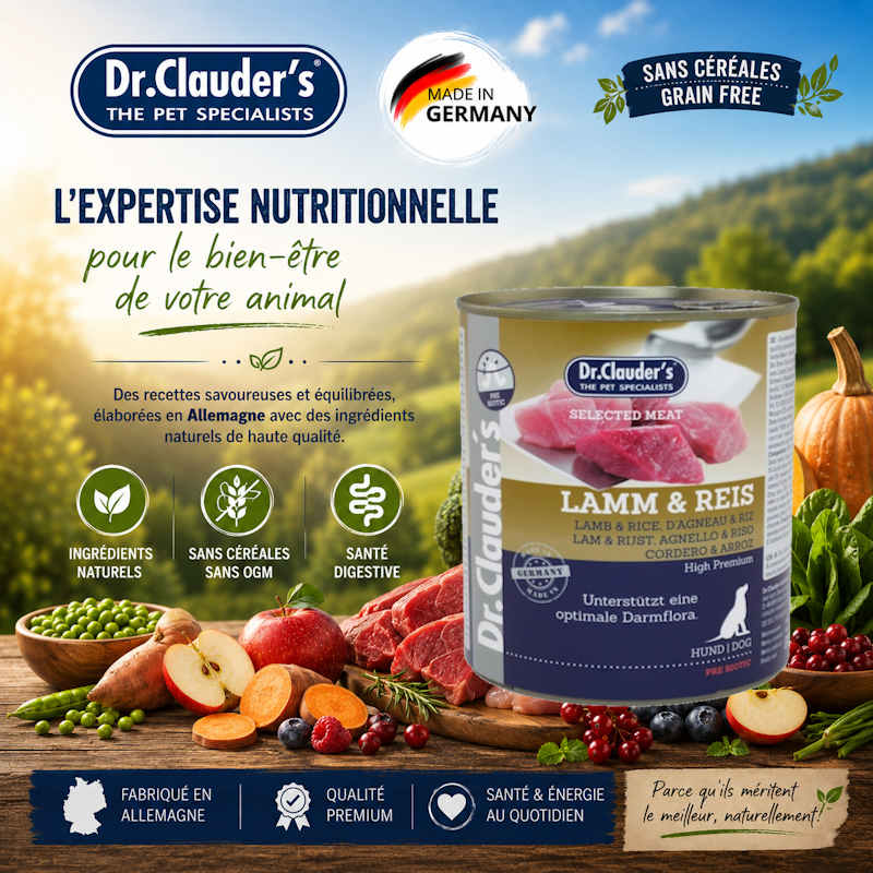 boite de pâtée pour chien Dr Clauder's le Versoud