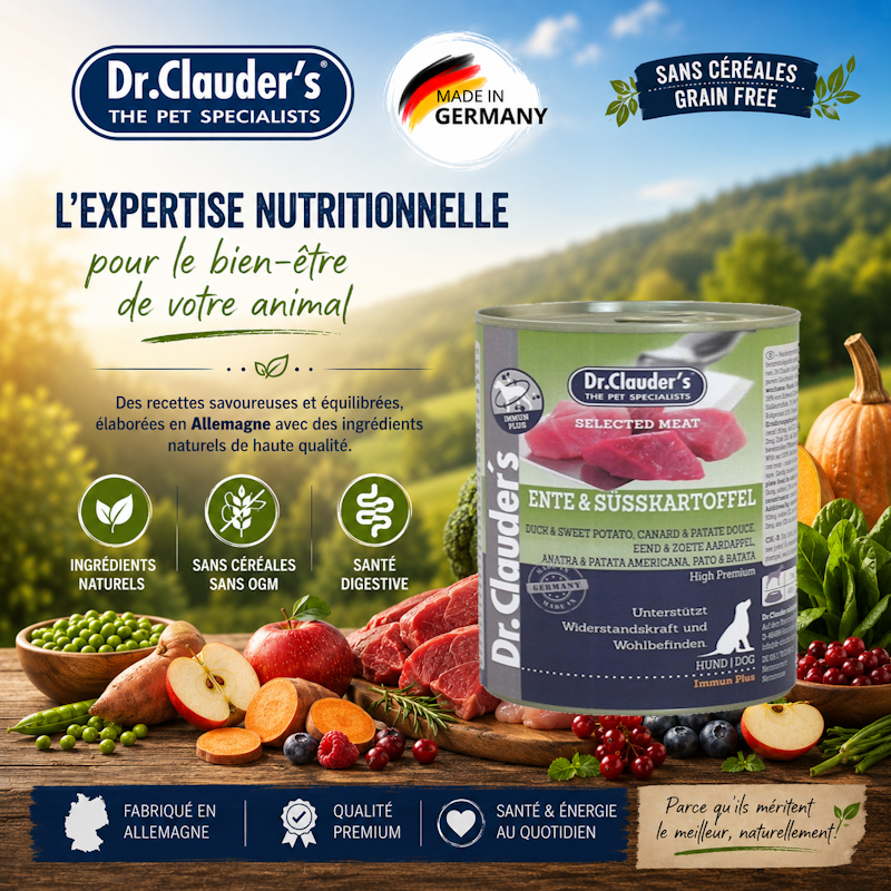 boite de pâtée pour chien Dr Clauder's Vizille