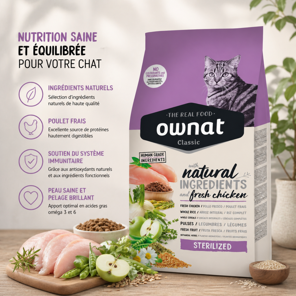 croquettes chat Ownat stérilisé Grenoble