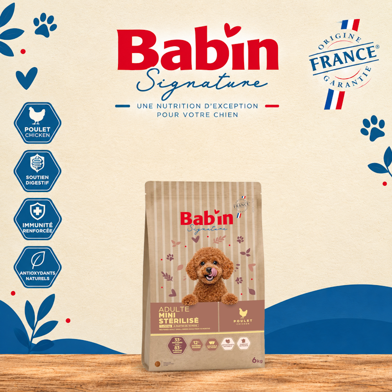 croquettes chien mini BABIN adulte stérilisé poulet VIZILLE